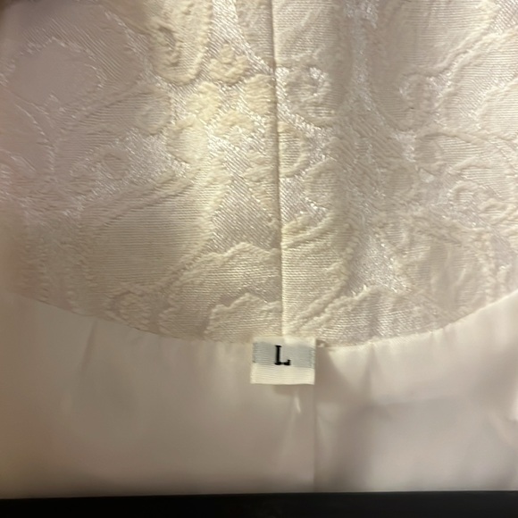 NWOT White Lace Asian Inspired Topper Coat Size Large - Picture 3 of 5